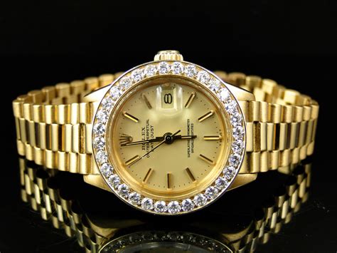 ladies rolex watch gold presidential|ladies gold presidential rolex used.